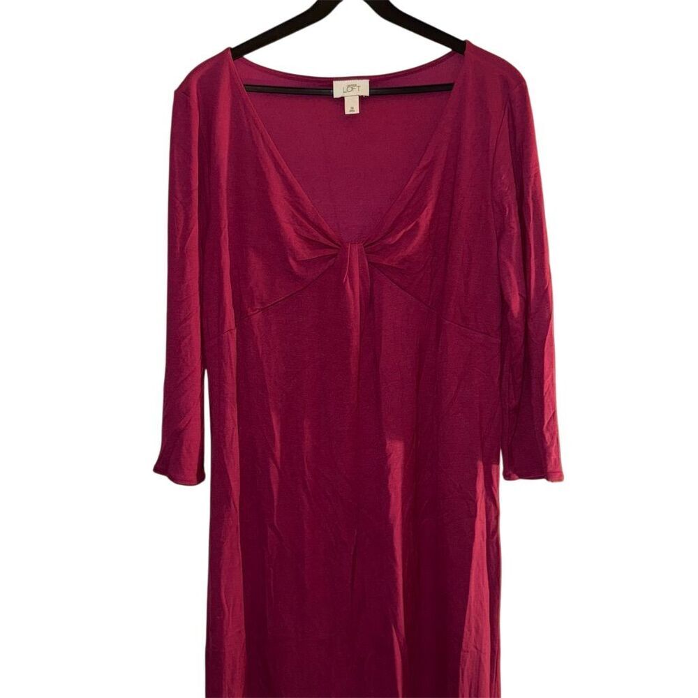 Ann Taylor LOFT Women's Red Twist Knot Tunic Dress Size 18 Casual